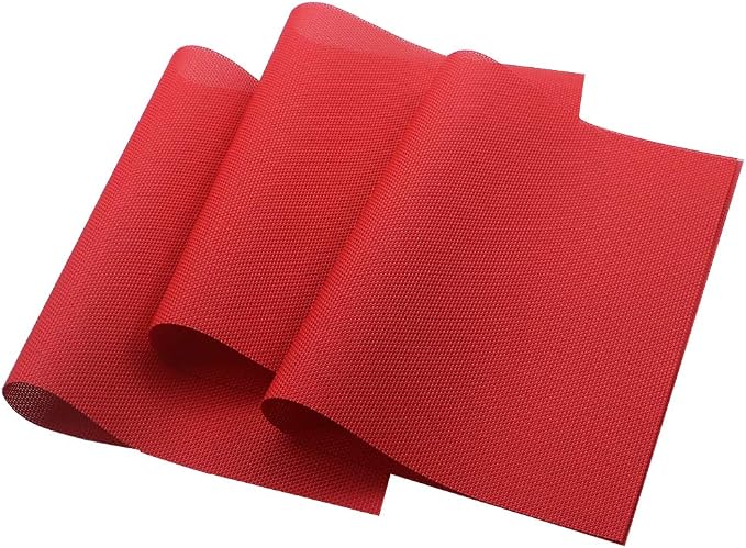 Gugrida Placemats Set of 6 Solid Red Placemat - Image 5