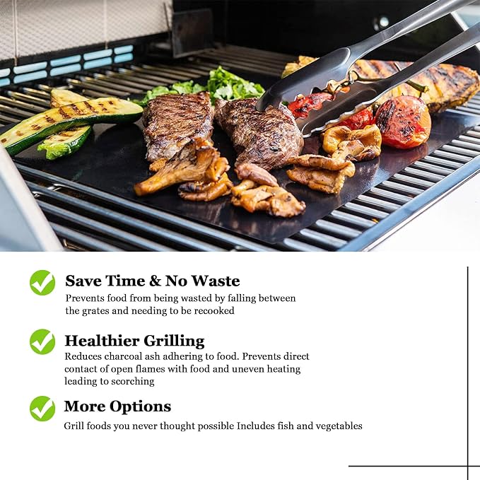 UBeesize 3 Pack Grill Mats for Outdoor Grill, Heavy Duty Grill Mats, Non Stick - Image 7
