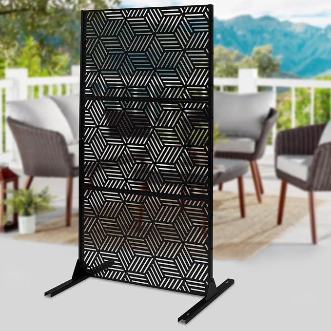 Outdoor Privacy Screens Freestanding, Rustproof Metal Decorative Fence Panels - Image 5