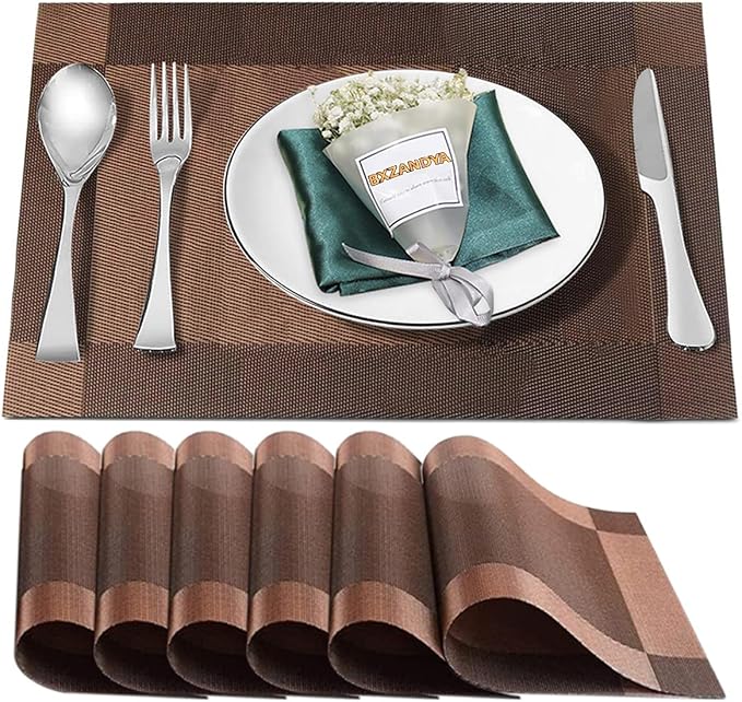 Placemats Set of 6, Heat and Stain Resistant Indoor/Outdoor Place mats by BxzanDya-LifeSmartMaker