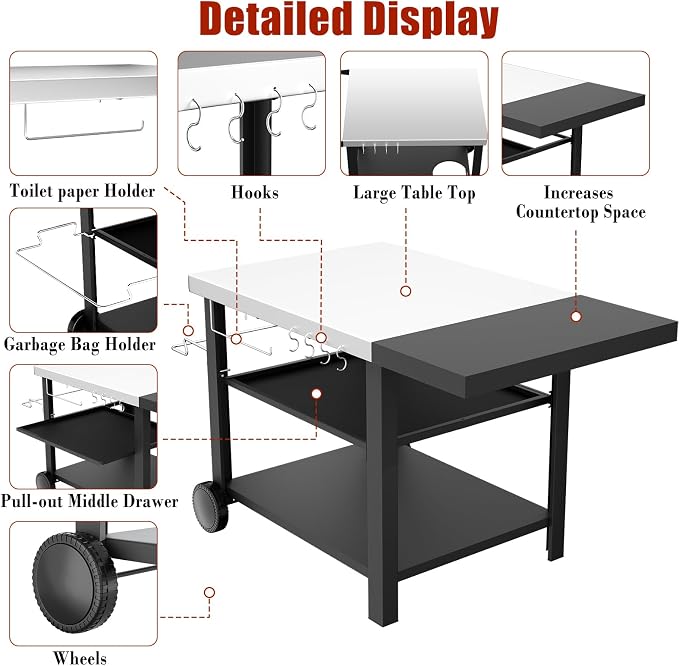 Outdoor Kitchen Island, Grill Cart - Image 6