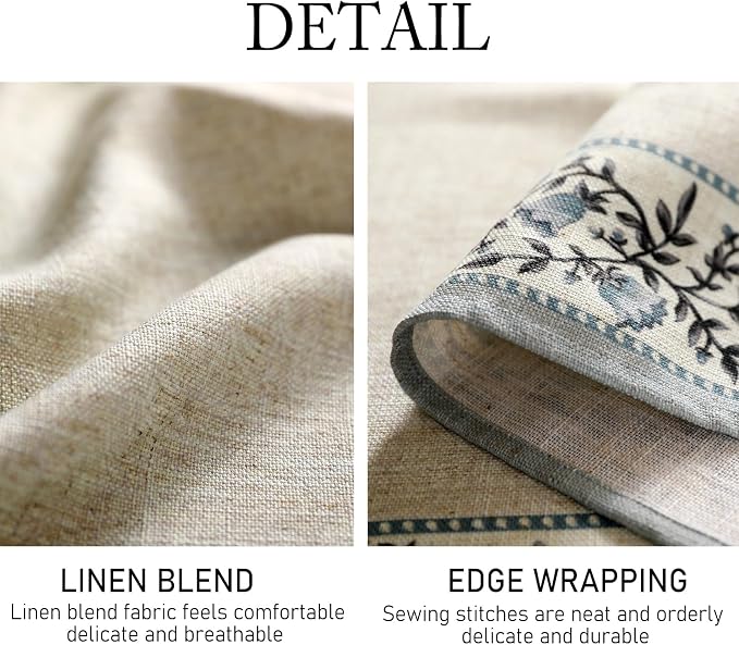 ISAENNE Designer Vintage Linen Elegant Extra Long Table Cloth Rectangular - Image 6