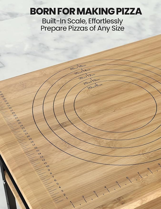 DEXSO 38x20x6.5in Bamboo Pizza Oven Table - Image 6