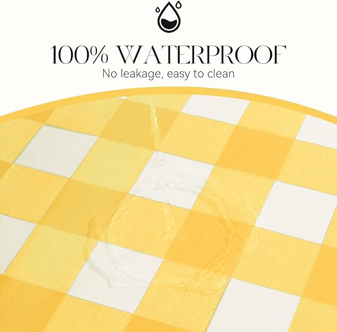 MOSAYT Rectangle Vinyl Tablecloth, 100% Waterproof Buffalo Gingham Plastic - Image 4