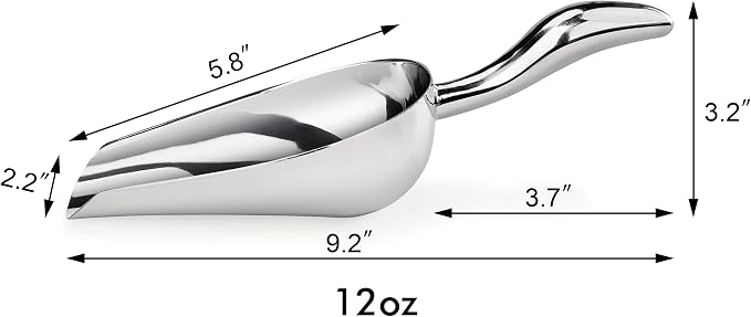New Star Foodservice 1028515 Stainless Steel Bar Ice Flour Utility Scoop - Image 2