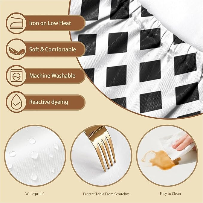 Rectangle Table Cloth Cover Waterproof Elastic Fitted Polyester Fitted - Image 3