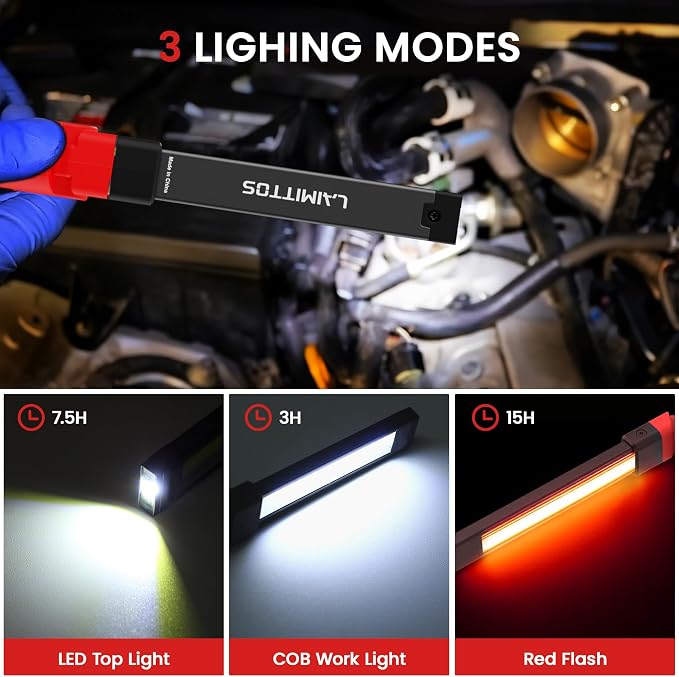 Rechargeable Work Light 2200mAh Magnetic LED Work Light Flashlight Mechanic - Image 3