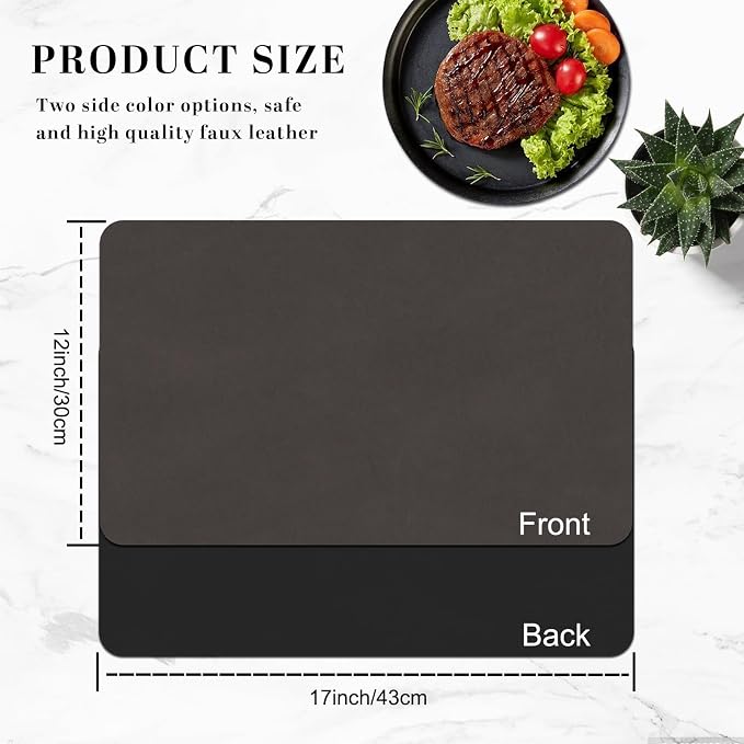Faux Leather Placemats, Heat-Resistant, Waterproof and Oil-Proof, Reversible - Image 5
