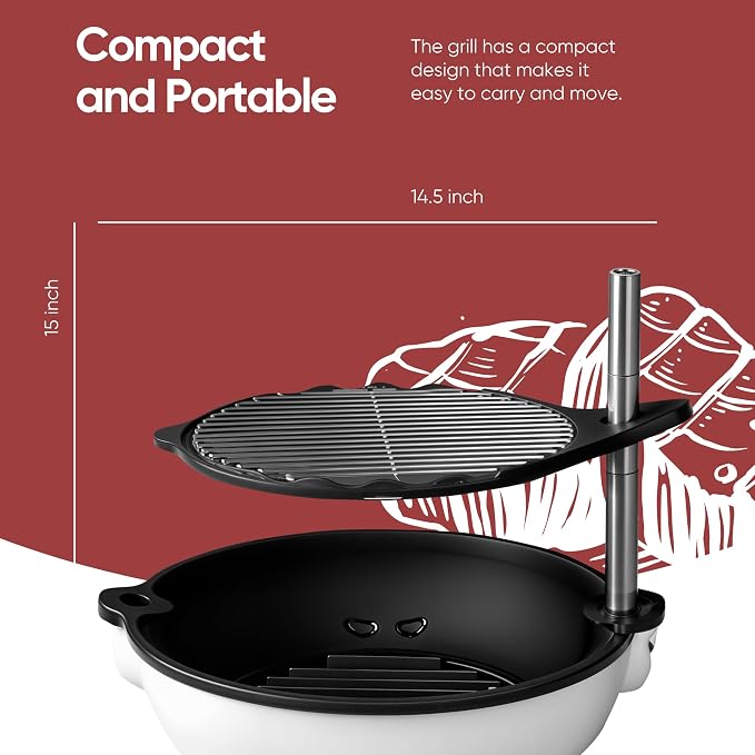 Bola Grill Traveler Portable Charcoal Grill – Small Tabletop BBQ Grill - Image 5