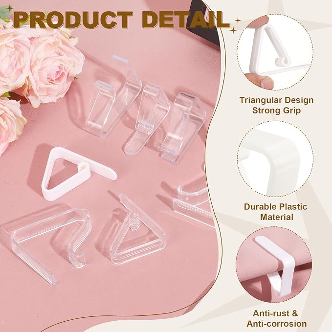 uxcell 32 Pack Plastic Tablecloth Clips, Table Cloth Cover Clamps Windproof - Image 3