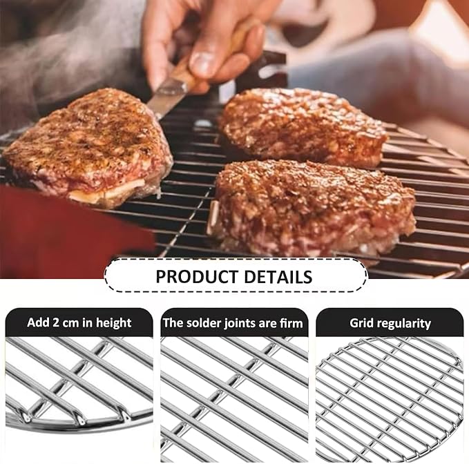 Grill Grates Replacement 13 Inch Heat-Resistant Stainless Steel Round Grill - Image 2