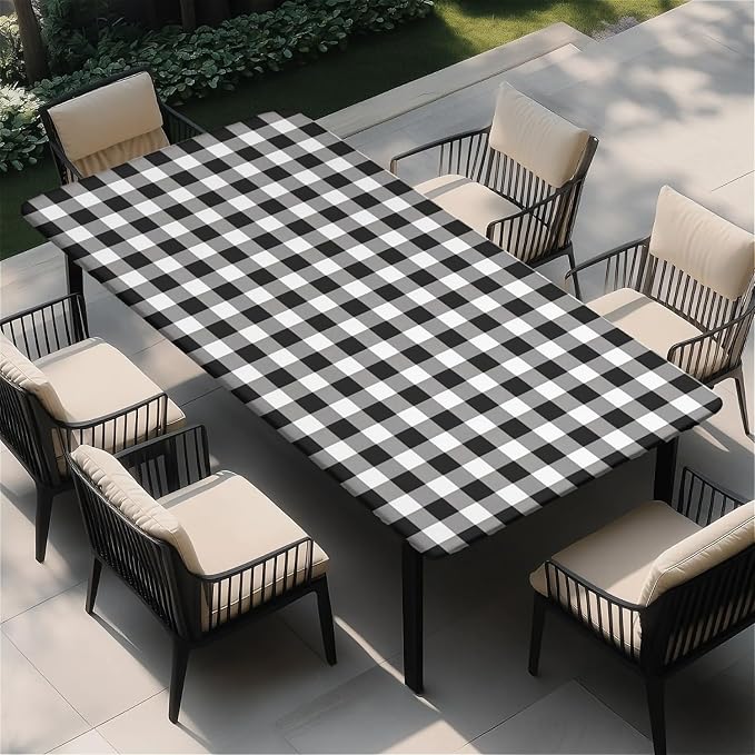 Rectangle Table Cloth Cover Waterproof Elastic Fitted Polyester Fitted by Unknown