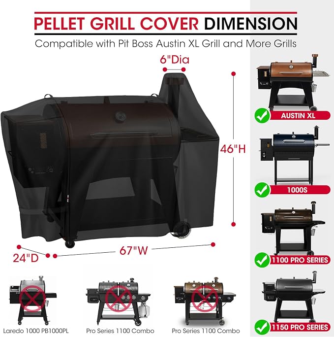 Unicook Pellet Grill Cover for Pit Boss Austin XL, Heavy Duty Waterproof Wood - Image 2