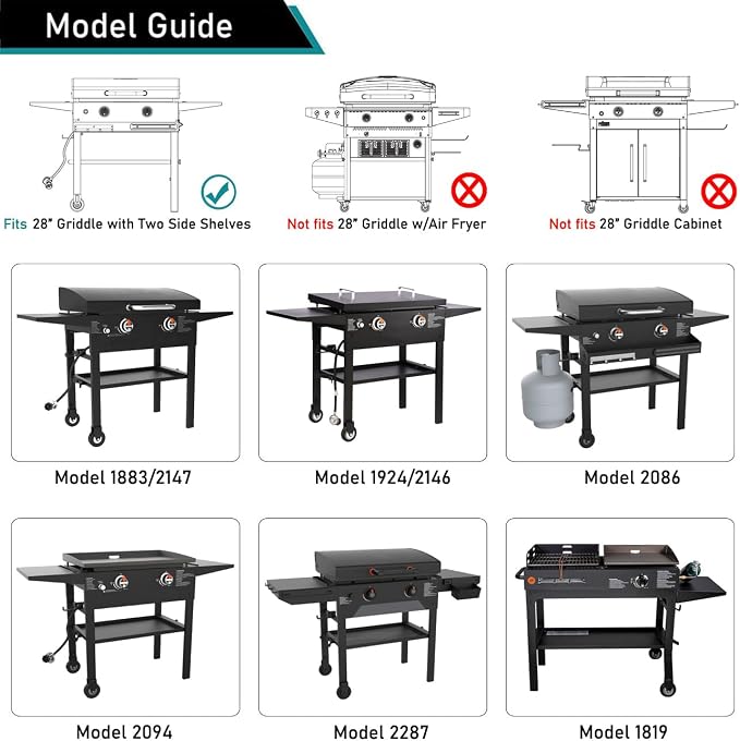 ZJYWSCH Griddle Cover for Blackstone 28" Griddle w/Hood Dual Shelf Flat Top - Image 6