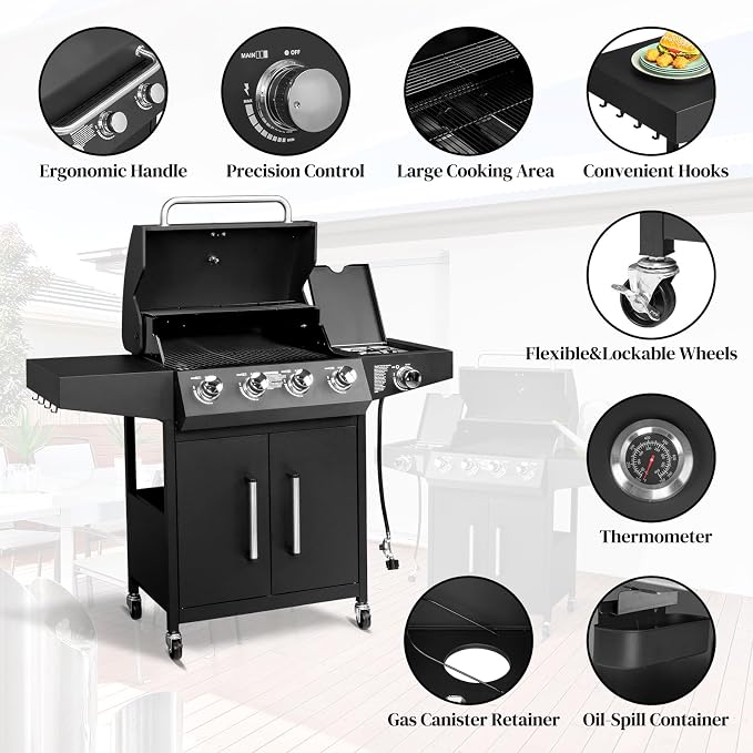 ROVSUN 4-Burner Propane Gas BBQ Grill - Image 2