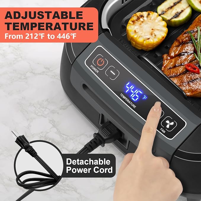Smokeless Indoor Grill, CUSIMAX Electric Grill - Image 4