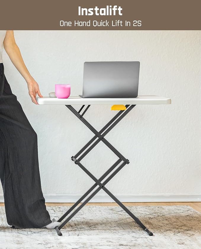 FanttikOutdoor 28 inch Small Folding Table, One-Hand Height Adjustment - Image 3