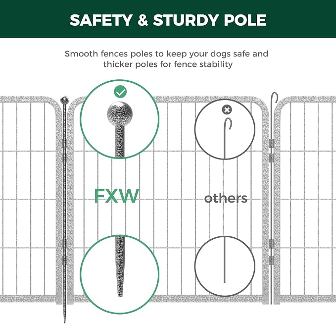 FXW Garden Fence Outdoor for The Yard – 24in x 15.2ft Heavy Duty Metal Animal - Image 4