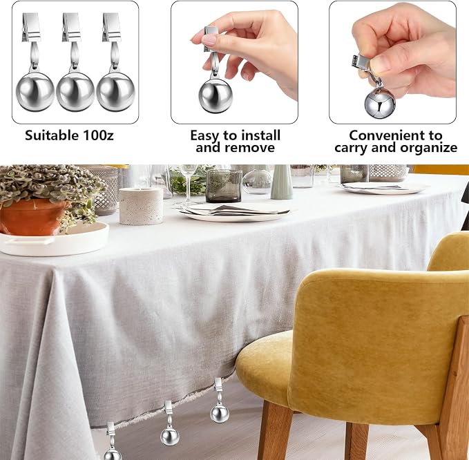 12 Pcs Heavy Duty Tablecloth Weights Stainless Steel Weight Clip Down - Image 5