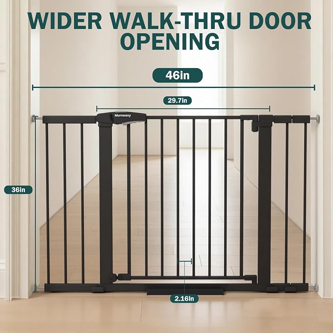 Mumeasy 36" Extra Tall Dog Gate, Auto Close Baby Gate - Image 3