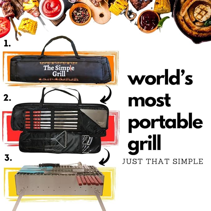 The Simple Grill | Stainlees Steel Foldable Charcoal Grill - Image 4