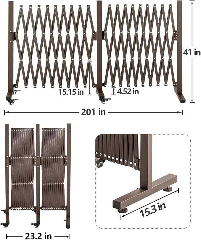 TECSPACE Aluminum Expandable Garden Fence, Portable Barricade Gate - Image 7