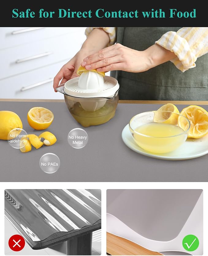 Light Gray Plastic Table Cover Protector, 1.5mm Thick Rectangle Vinyl Table Top - Image 5