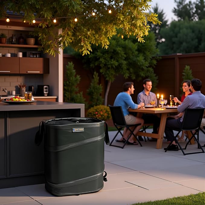 YUDI & GARDEN 19 Gallon Square Collapsible Yard Waste Bin, Collapsible Trash Can - Image 9