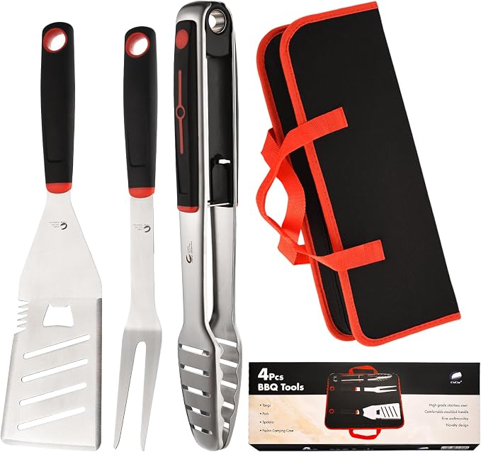 BBQ Tools Set, Tongs with Portable Bag, Essential Accessories by CuCut