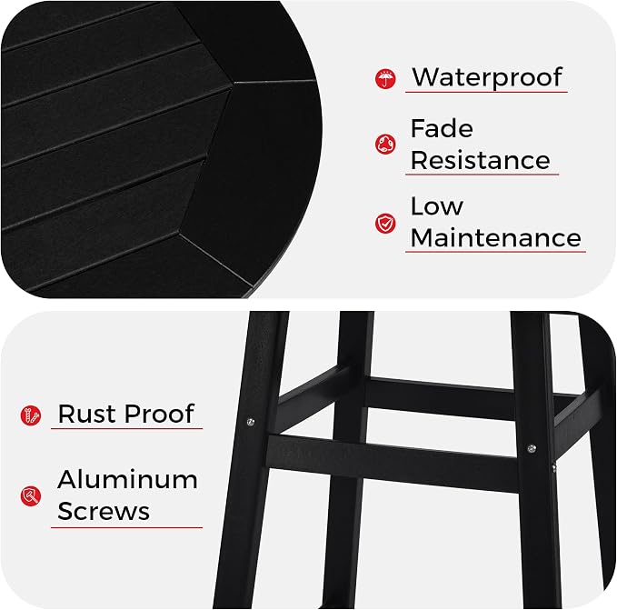 Costaelm Patio Bistro Table, Outdoor Bistro Dining Pub Table - Image 7