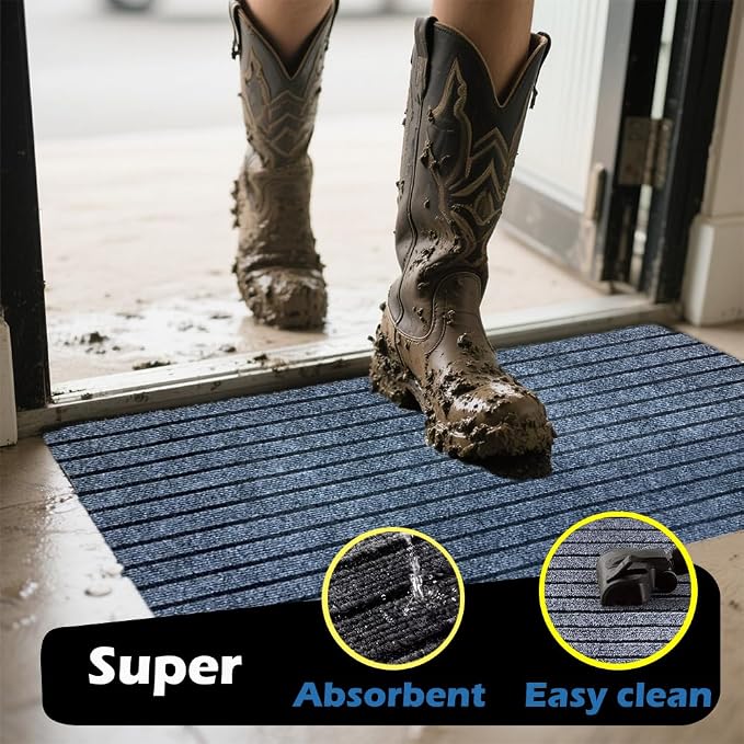 Antenat 2-Pack Door Mat, Low Profile Indoor Outdoor Entryway Mats, Durable - Image 2