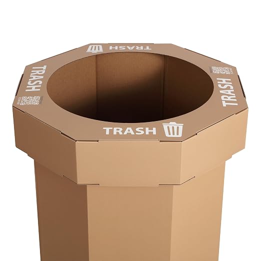 Eyely MPH1300A-SET2 Sal 25-Gallon Disposable Corrugated Cardboard Event Trash - Image 6