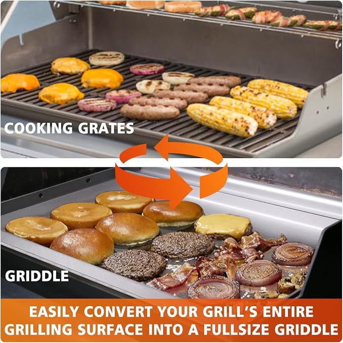 Hisencn 25.6" x 16.7" Griddle for Gas Grill, Cast Iron Griddle FlatTop Insert - Image 5
