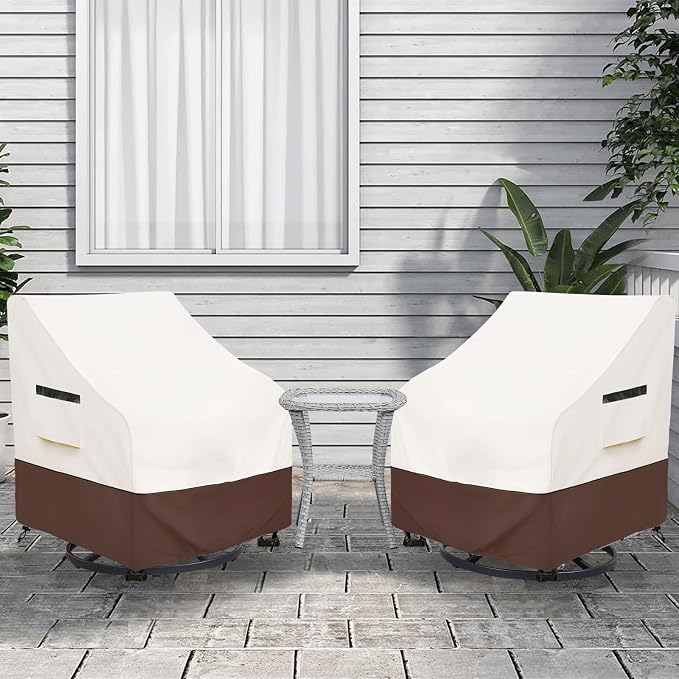 Rileytee Outdoor Swivel Chair Cover 2 Pack, Outdoor Furniture Patio Chair - Image 6
