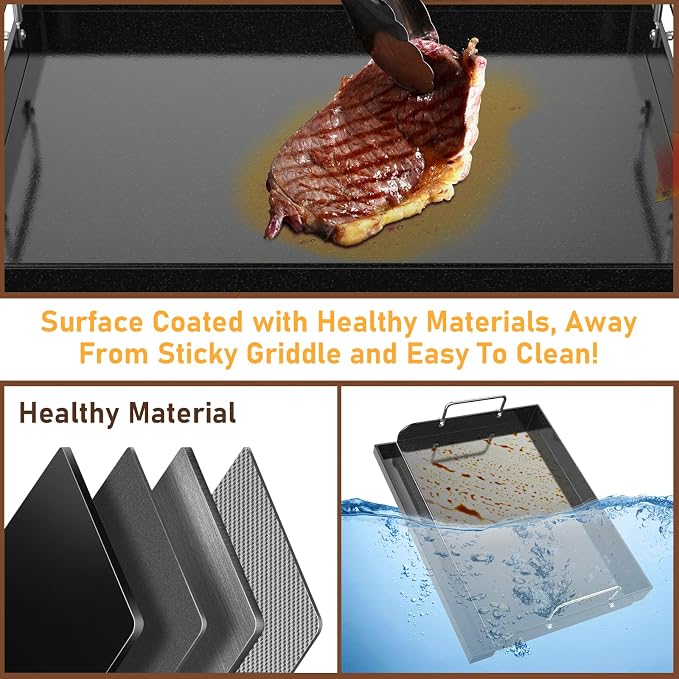 Utheer 17" x 13" Nano-Ceramic Nonstick Griddle - Image 6