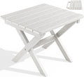 SERWALL Portable Folding Adirondack Side Table, HDPE Small Outdoor End Table by SERWALL