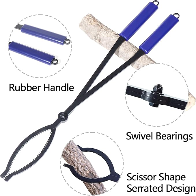 28" Firewood Tongs Log Grabber for Thick Logs Outdoor Indoor Camfire Firepit - Image 3