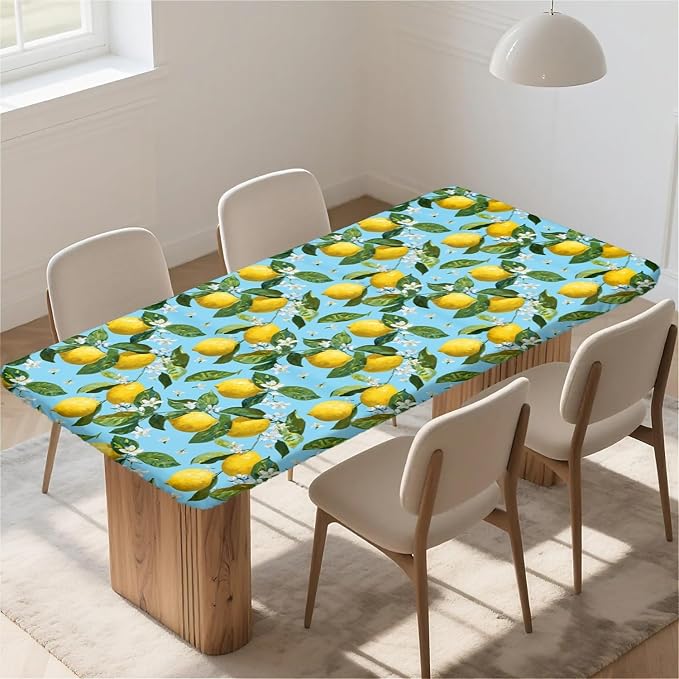 Rectangle Table Cloth Cover Waterproof Elastic Fitted Polyester Fitted - Image 6