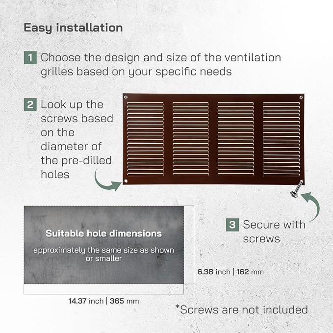 Vent Systems 16" x 8" Inch Pack of 5 - Image 4