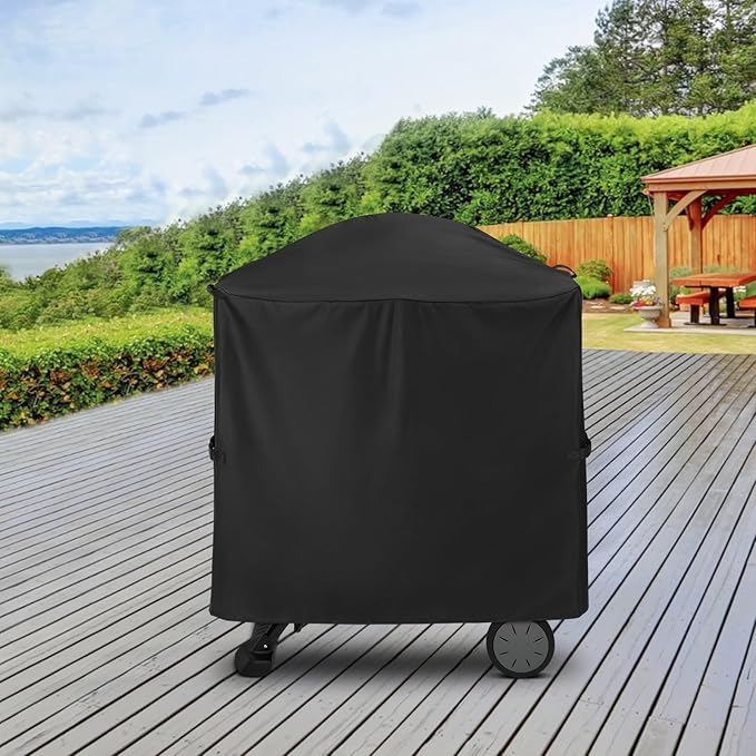 Unicook Grill Cover for Weber Q100/1000 Q200/2000 Series Grills on Portable Cart - Image 6