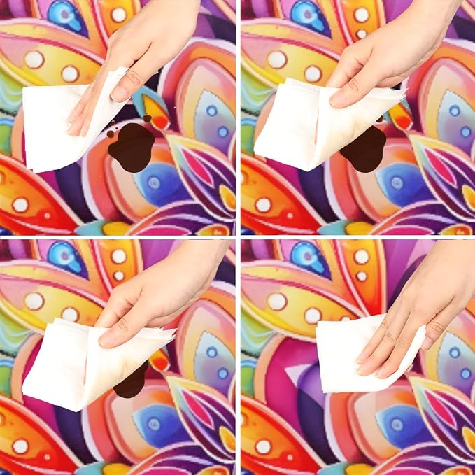 Floral Colorful Bright Vintage Round Table Cloth Cover, Elastic Edge Waterproof - Image 4