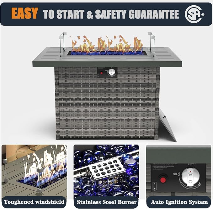 44 Inch Propane Gas Fire Pits Table - Image 4
