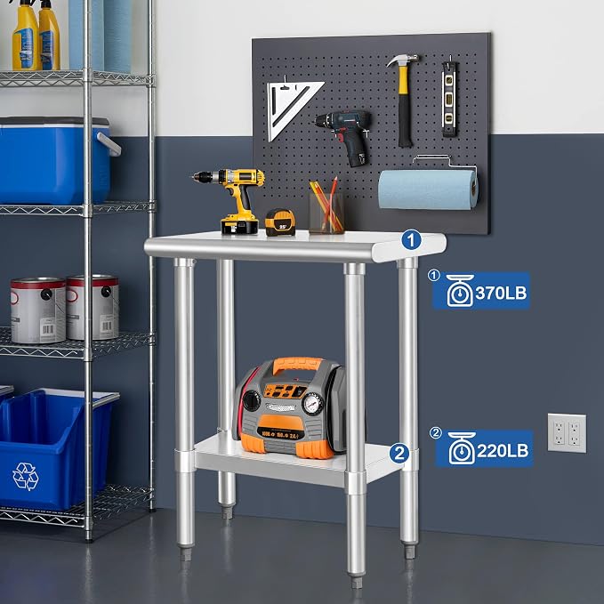 HARDURA Stainless Steel Work Table Commercial 18×30 Inches Kitchen Prep Table - Image 3