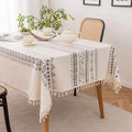 Waterproof Tassels Tablecloth, Bohemian Orange Colorful Table Cloth, Rectangle by FurableYou