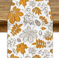 Autumn Maple Leaf Table Runner, Vintage Fall Orange Brown Nature Botanical by JanJCurt