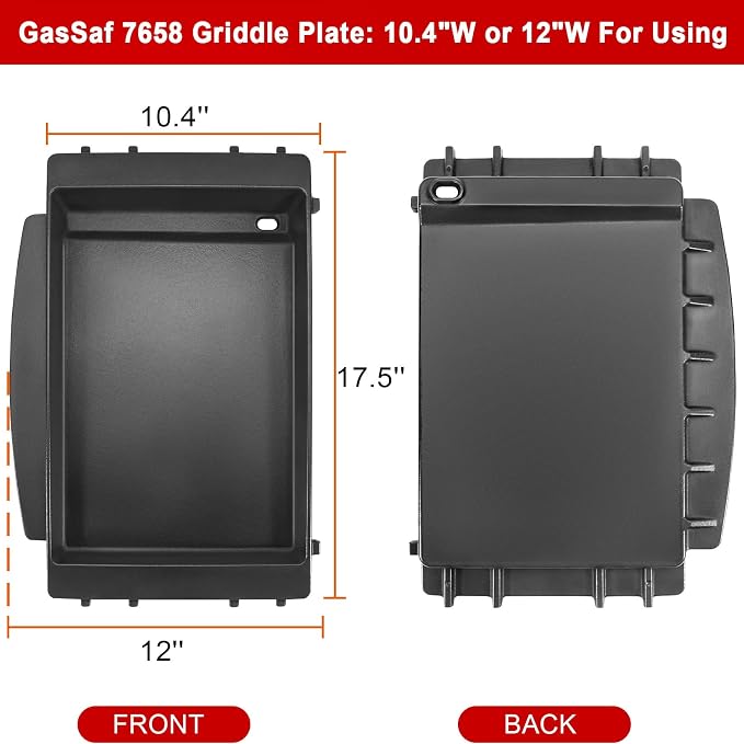 GasSaf 7658 Griddle for Weber Spirit 200 300, Grill Pan for Spirit II E-210 - Image 2