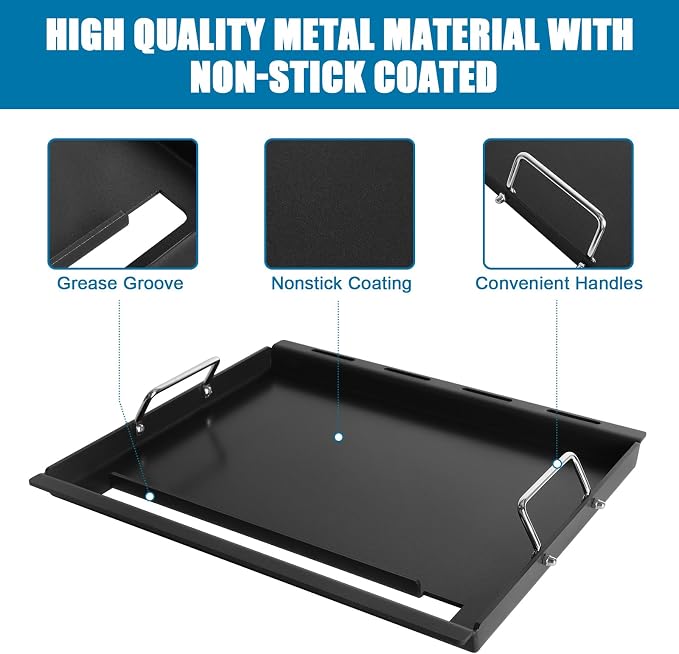 Full-Size Griddle Inserts for Weber Spirit I & II 200 Series, Nonstick Flat Top - Image 3
