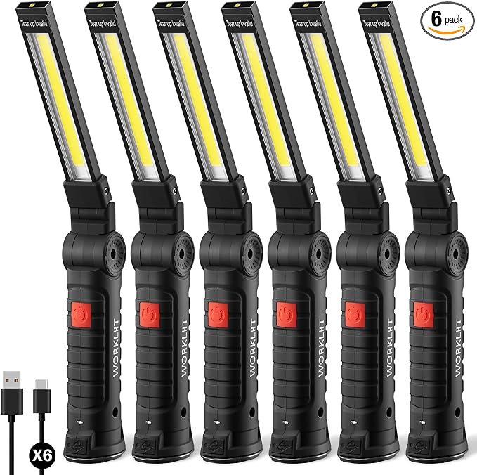 Magnetic Work Light 6Pack, Rechargeable Work Light by RuboliyLightyourwayahead
