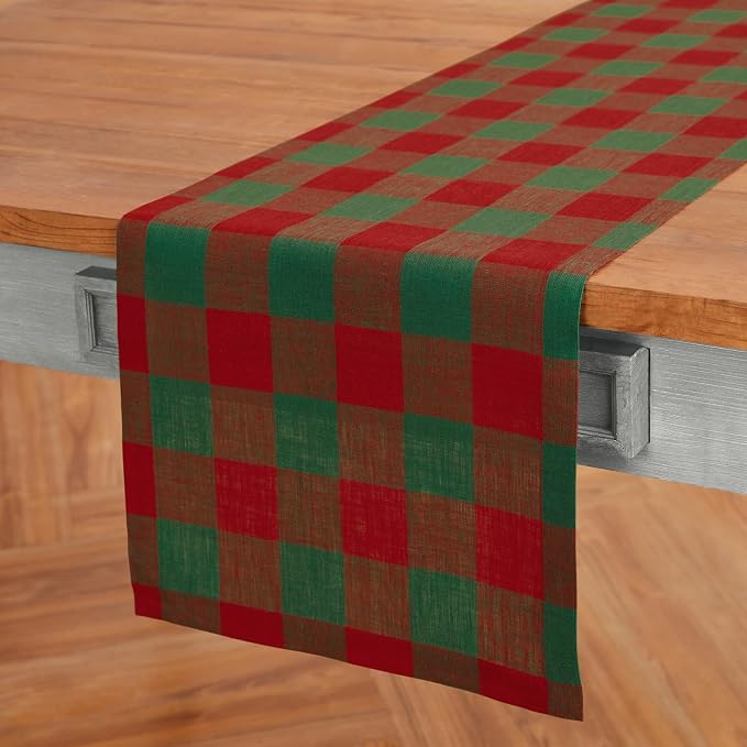 Solino Home Linen Checkered Table Runners 72 Inches Long - Image 2