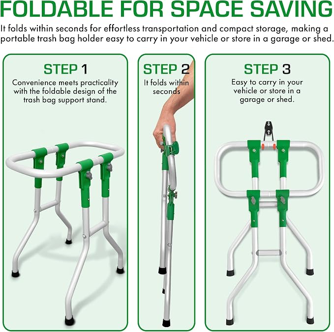 Small Trash Bag Holder, 13 Gallon Plastic Bag Capacity, Works on Slopes - Image 4